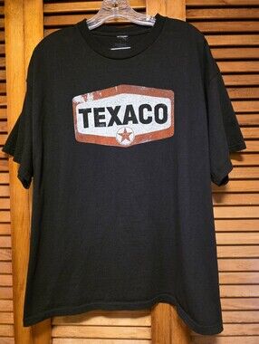 Texaco Retro Style Black T-Shirt Men's XL